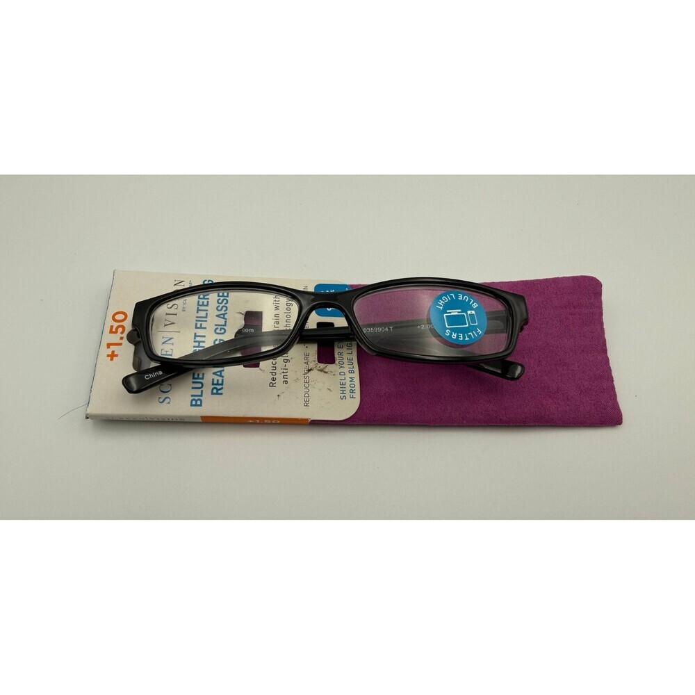 ICU Eyewear Women's Reading Glasses +1.50 Magnification Full Rim Black Frame